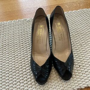 Bruno Magli Black Peep-Toe Women's Shoes